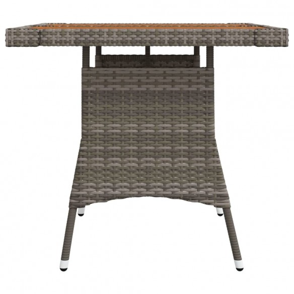 Table de jardin Gris 70x70x72 cm Résine tressée et acacia