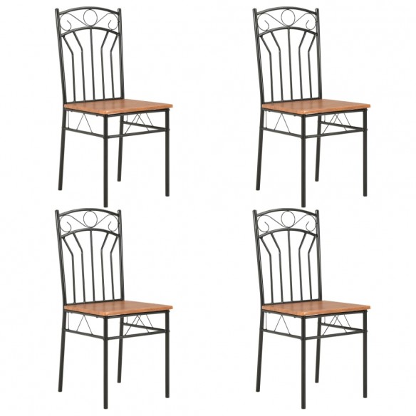 Chaises à manger lot de 4 marron MDF