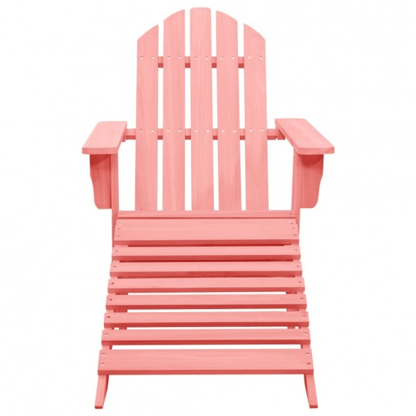 Chaise de jardin Adirondack avec pouf Bois de sapin solide Rose