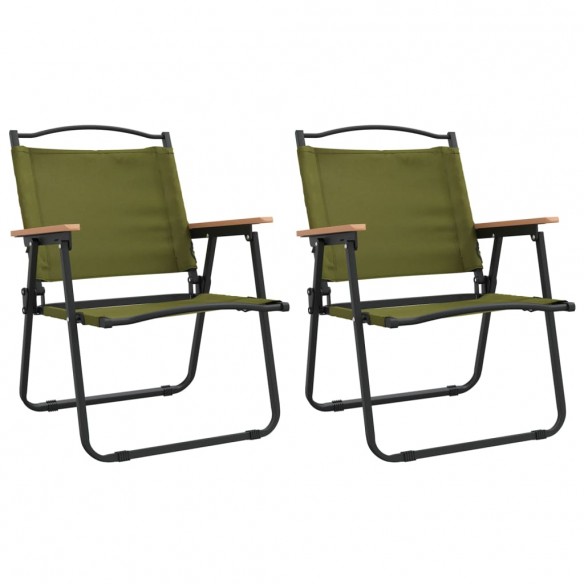 Chaises de camping 2 pcs Vert 54x55x78 cm Tissu Oxford