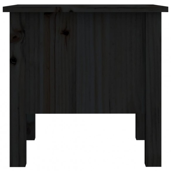 Tables d'appoint 2 pcs Noir 40x40x39 cm Bois massif de pin