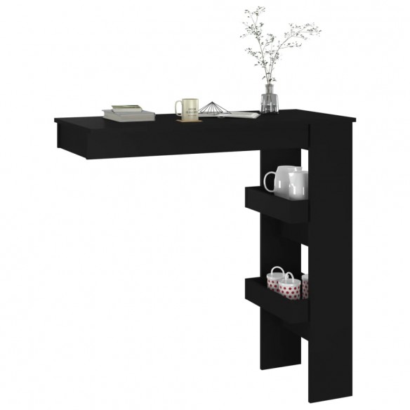 Table de bar murale Noir 102x45x103,5 cm Bois d'ingénierie