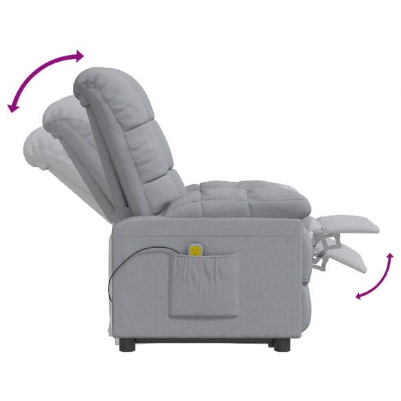 Fauteuil de massage Gris clair Tissu