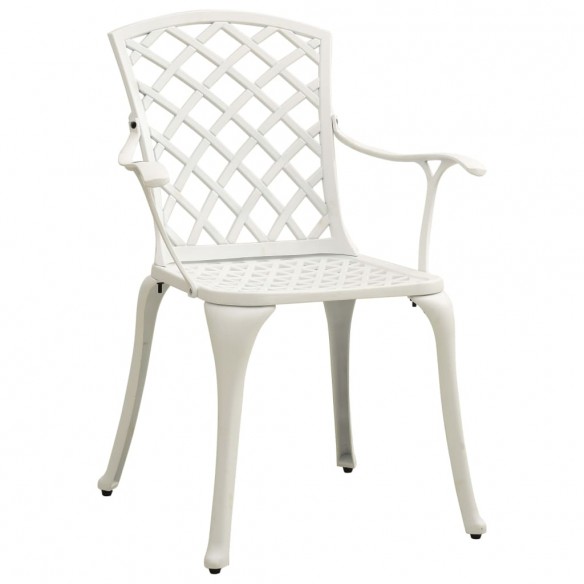 Chaises de jardin 2 pcs Aluminium coulé Blanc