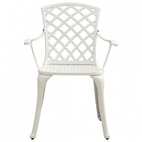 Chaises de jardin 2 pcs Aluminium coulé Blanc