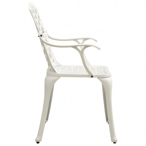 Chaises de jardin 2 pcs Aluminium coulé Blanc