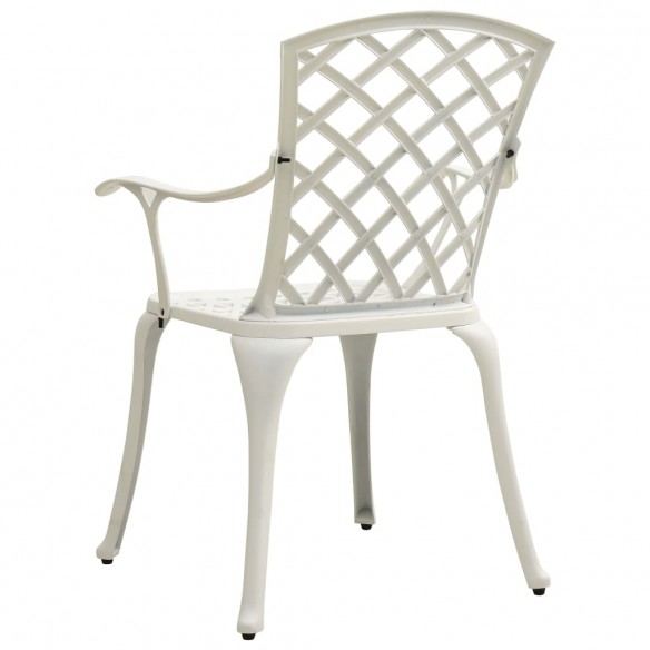 Chaises de jardin 2 pcs Aluminium coulé Blanc