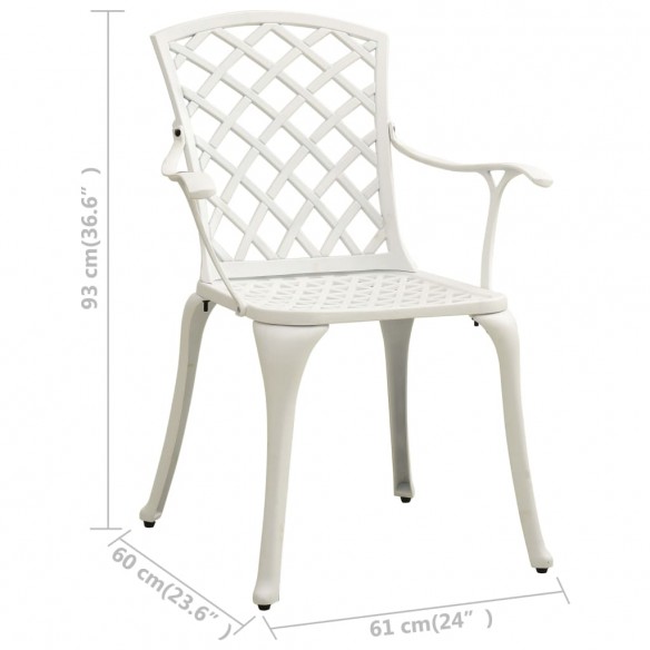 Chaises de jardin 2 pcs Aluminium coulé Blanc