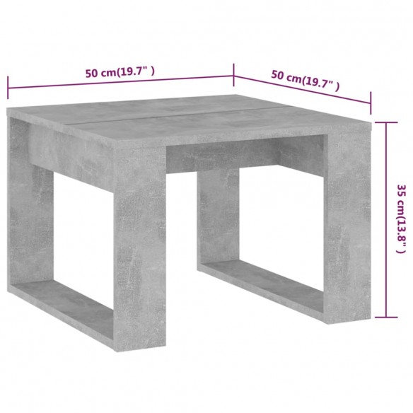 Table d'appoint Gris béton 50x50x35 cm Aggloméré