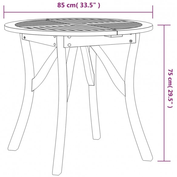 Table de jardin Ø 85 cm Bois d'acacia solide