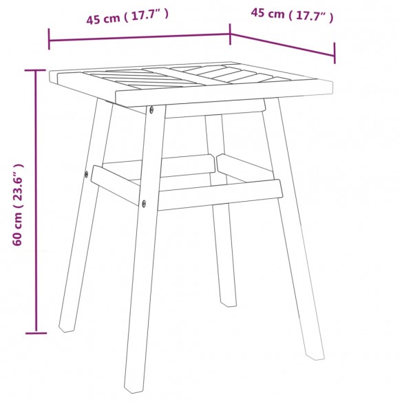 Table d'appoint 45x45x60 cm bois massif d'acacia