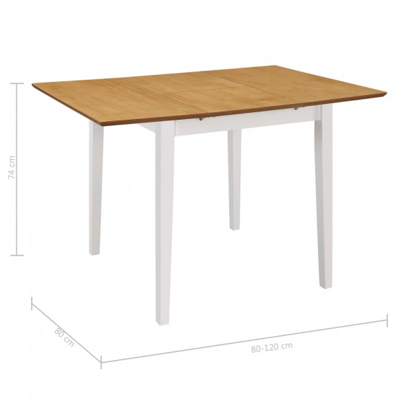 Table à dîner extensible Blanc (80-120) x 80 x 74 cm MDF