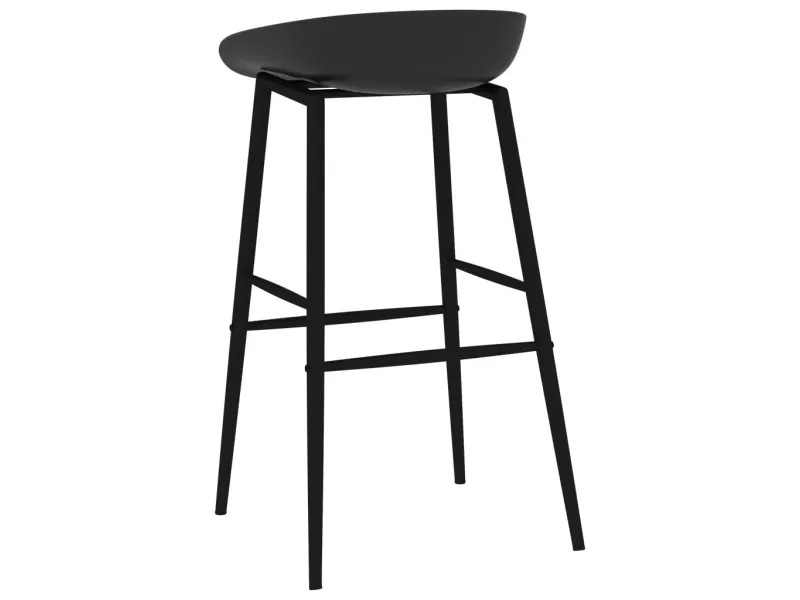 Chaises de bar lot de 2 noir