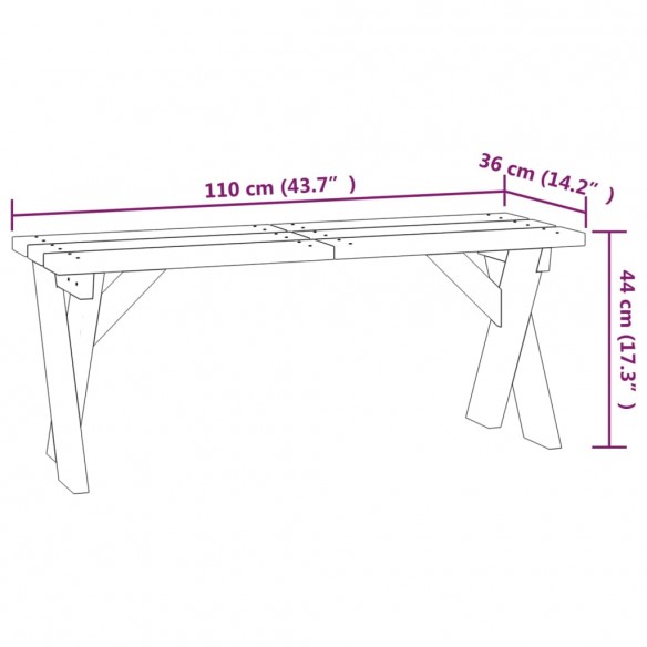 Banc de jardin 110 cm Bois de pin imprégné