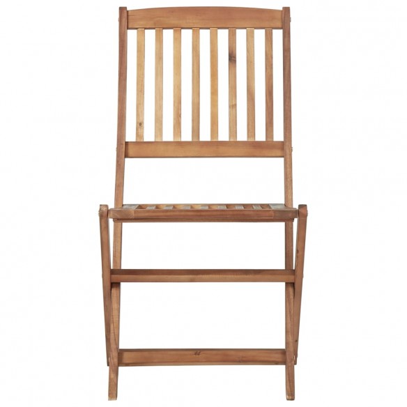 Chaises pliables de jardin 2 pcs avec coussins Bois d'acacia