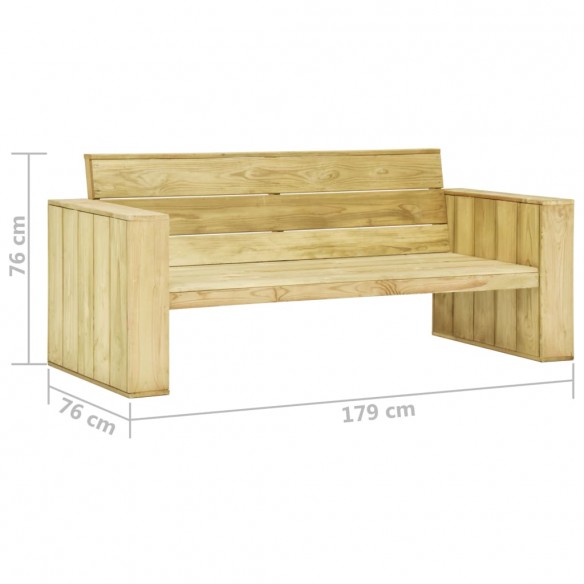 Banc de jardin 179 cm Bois de pin imprégné