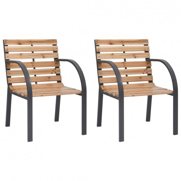 Chaises de jardin 2 pcs Bois de sapin massif