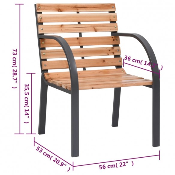 Chaises de jardin 2 pcs Bois de sapin massif