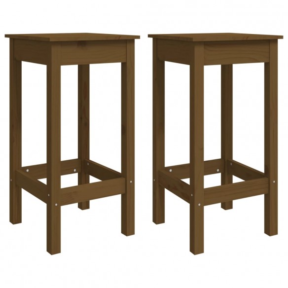 Chaises de bar lot de 2 marron miel 40x40x78 cm bois pin solide