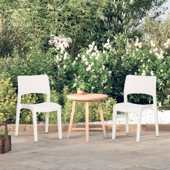 Chaises de jardin 2 pcs Blanc Polypropylène