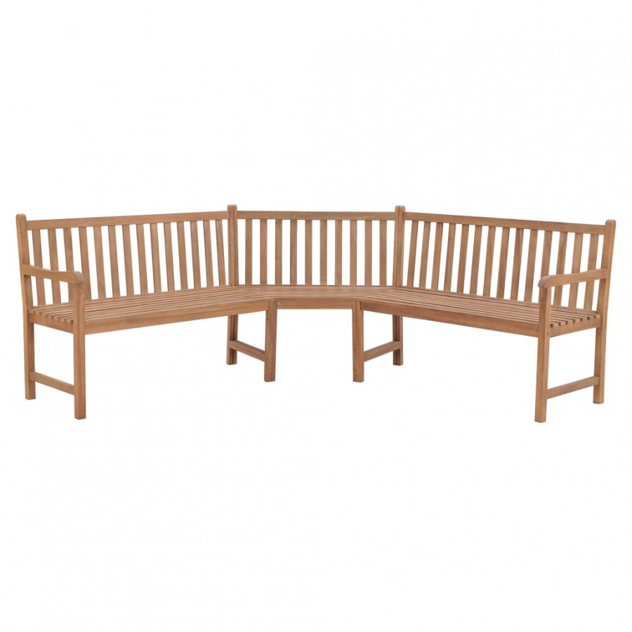 Banc d'angle de jardin 185x185x90 cm Bois de teck solide