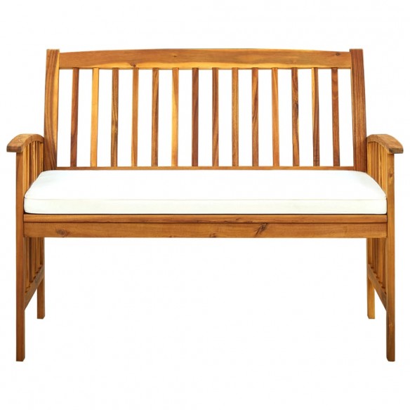 Banc de jardin avec coussins 119 cm Bois solide d'acacia