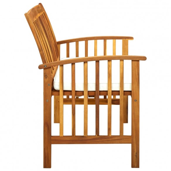 Banc de jardin avec coussins 119 cm Bois solide d'acacia