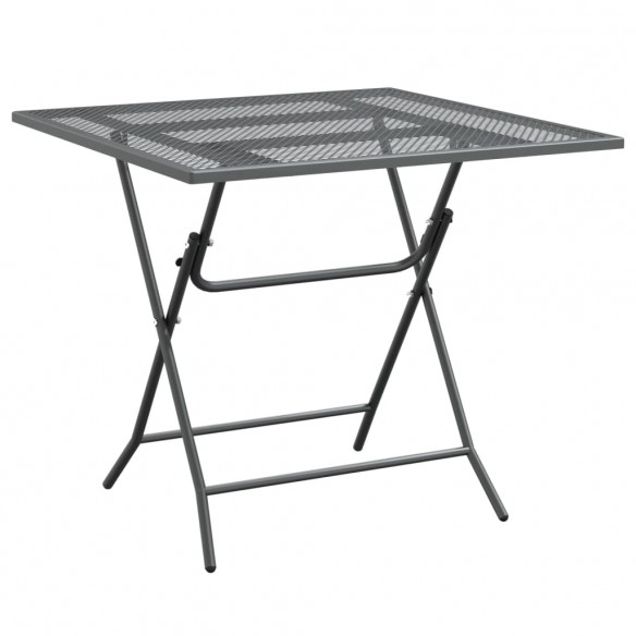 Table de jardin 80x80x72 cm Maille métallique Anthracite