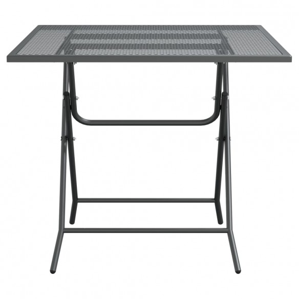 Table de jardin 80x80x72 cm Maille métallique Anthracite