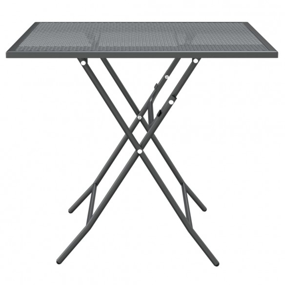 Table de jardin 80x80x72 cm Maille métallique Anthracite