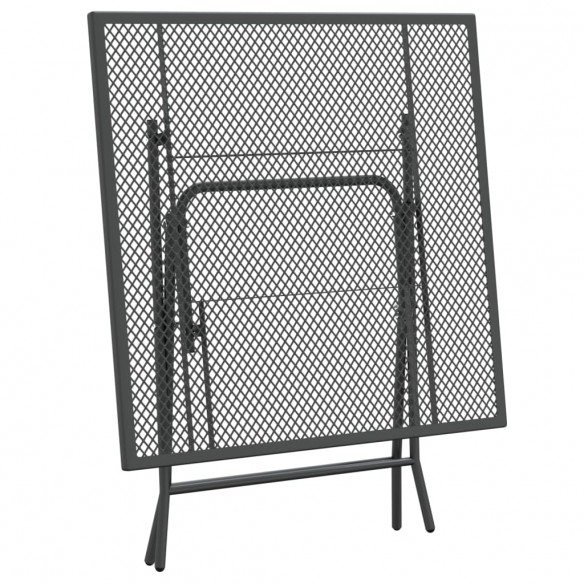 Table de jardin 80x80x72 cm Maille métallique Anthracite