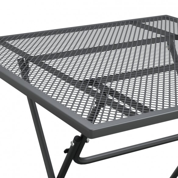 Table de jardin 80x80x72 cm Maille métallique Anthracite