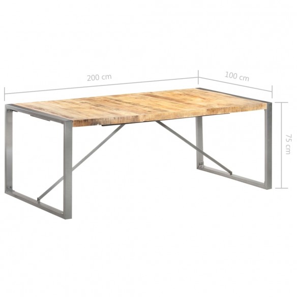 Table à dîner 200x100x75 cm Bois de manguier massif brut