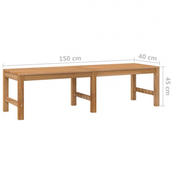 Banc de jardin 150 cm Bois de teck massif