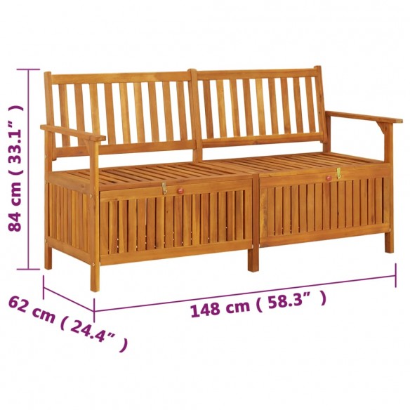 Banc de rangement 148 cm Bois d'acacia solide