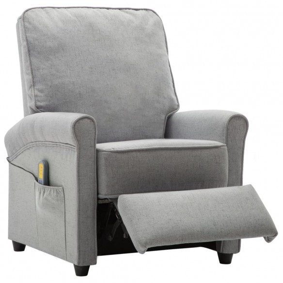 Fauteuil électrique de massage Gris clair Tissu