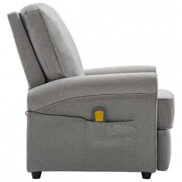 Fauteuil électrique de massage Gris clair Tissu