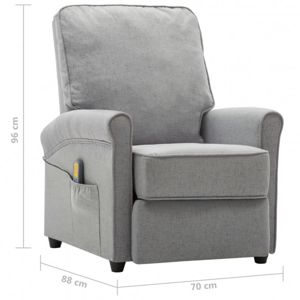 Fauteuil électrique de massage Gris clair Tissu