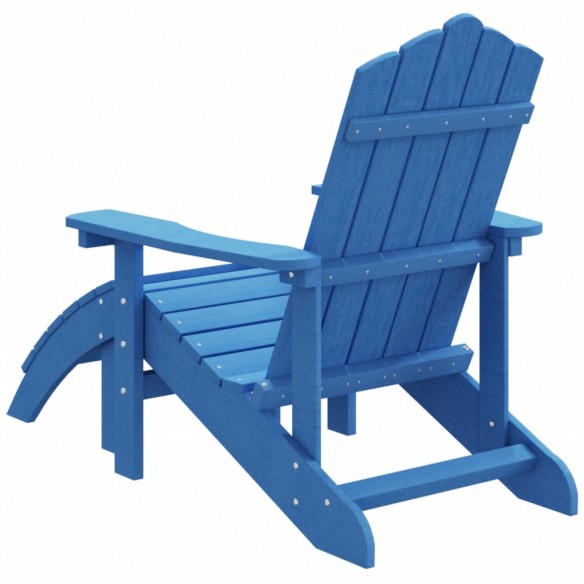 Chaise de jardin Adirondack avec repose-pied PEHD Bleu marine