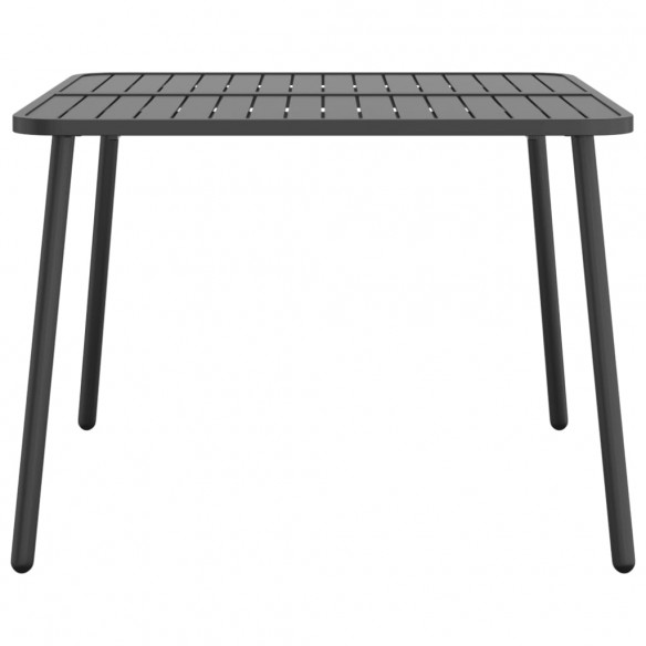 Table de jardin anthracite 100x100x71 cm acier