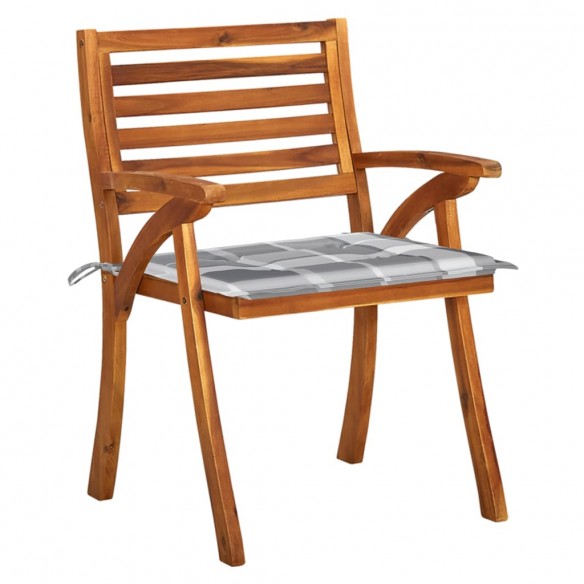 Chaises de jardin avec coussins 4 pcs Bois de teck solide