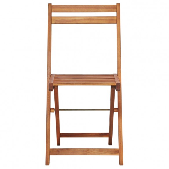 Chaises de bistro d'extérieur 2 pcs Bois d'acacia solide