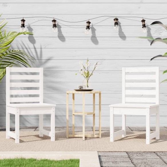 Chaises de jardin 2 pcs blanc 40,5x48x91,5cm bois massif de pin