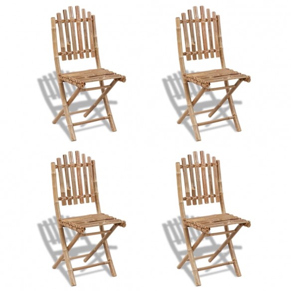 Chaises pliables d'extérieur Bambou 4 pcs