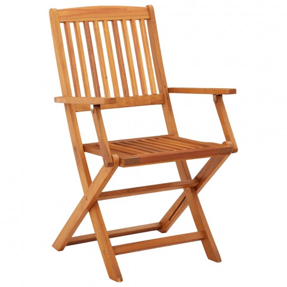 Chaises de jardin pliables 2 pcs Bois d'eucalyptus massif