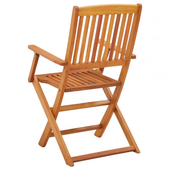 Chaises de jardin pliables 2 pcs Bois d'eucalyptus massif