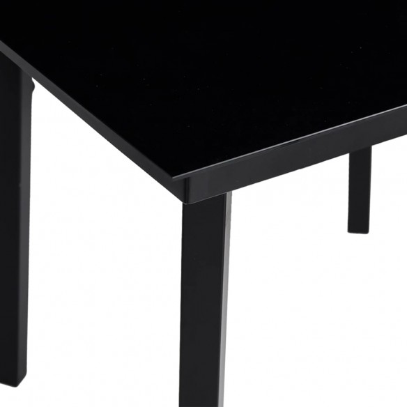 Table à dîner de jardin Noir 200x100x74 cm Acier et verre