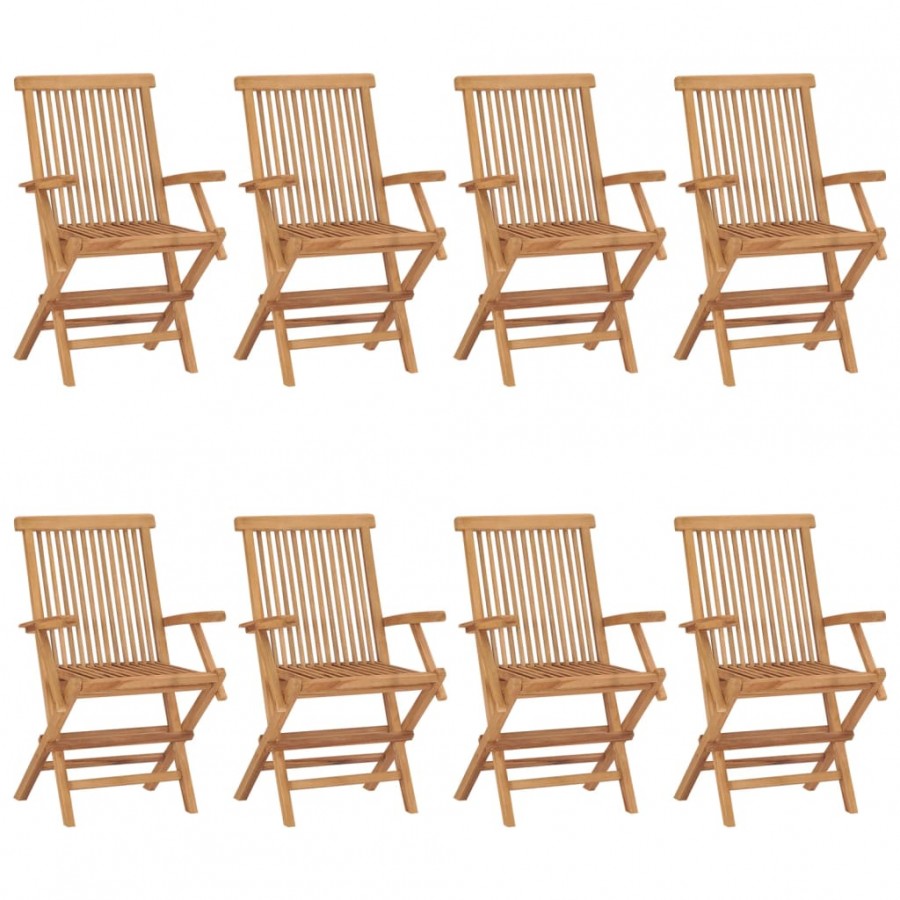 Chaises de jardin 8 pcs Bois de teck massif