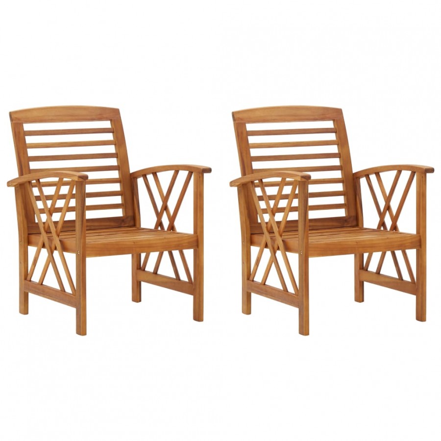 Chaises de jardin 2 pcs Bois d'acacia massif