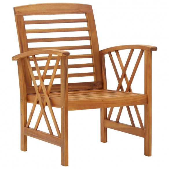 Chaises de jardin 2 pcs Bois d'acacia massif